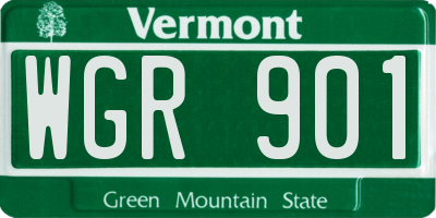 VT license plate WGR901