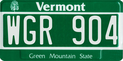 VT license plate WGR904