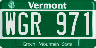 VT license plate WGR971