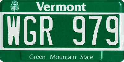 VT license plate WGR979