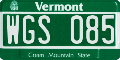 VT license plate WGS085