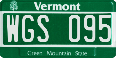 VT license plate WGS095