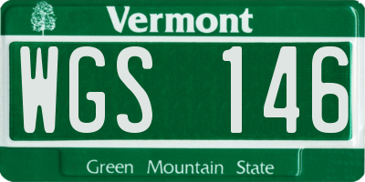 VT license plate WGS146
