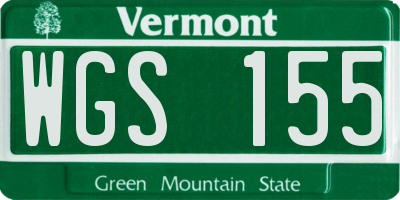 VT license plate WGS155