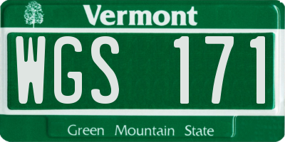 VT license plate WGS171