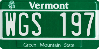 VT license plate WGS197