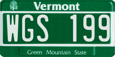 VT license plate WGS199