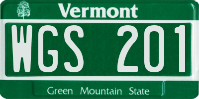 VT license plate WGS201
