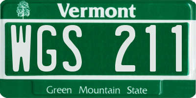 VT license plate WGS211