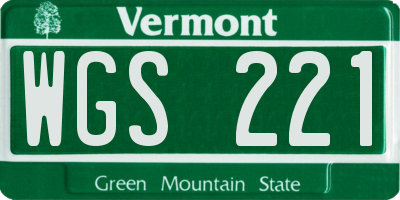 VT license plate WGS221