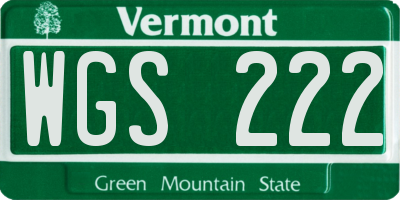 VT license plate WGS222