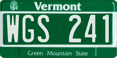 VT license plate WGS241