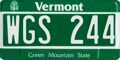 VT license plate WGS244