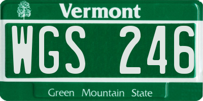 VT license plate WGS246