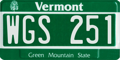 VT license plate WGS251