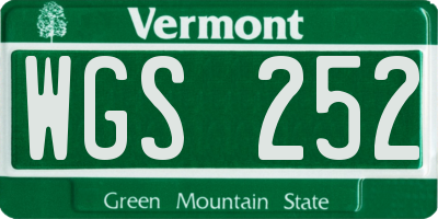 VT license plate WGS252