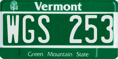 VT license plate WGS253