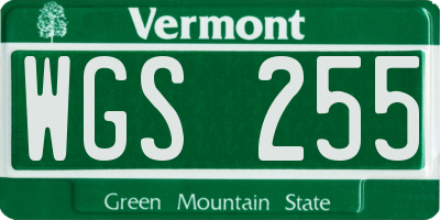 VT license plate WGS255