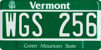 VT license plate WGS256