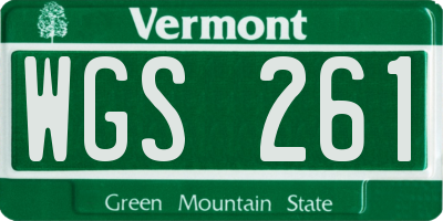 VT license plate WGS261
