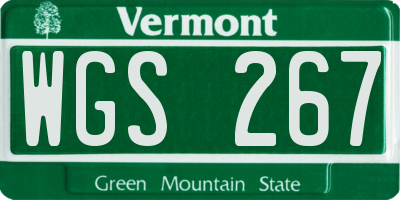 VT license plate WGS267