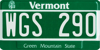 VT license plate WGS290