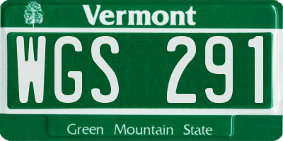 VT license plate WGS291