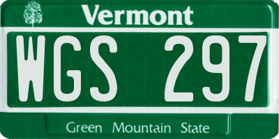 VT license plate WGS297