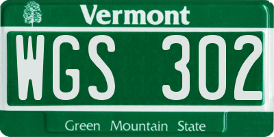 VT license plate WGS302