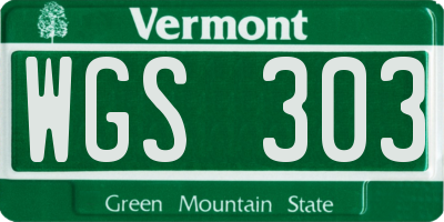 VT license plate WGS303