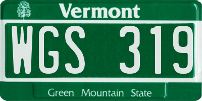 VT license plate WGS319