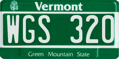 VT license plate WGS320