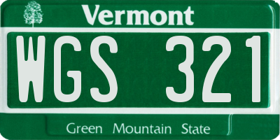 VT license plate WGS321
