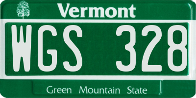 VT license plate WGS328