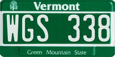 VT license plate WGS338