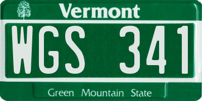 VT license plate WGS341