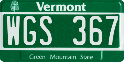 VT license plate WGS367