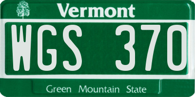 VT license plate WGS370