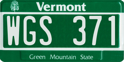 VT license plate WGS371