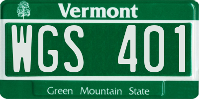 VT license plate WGS401