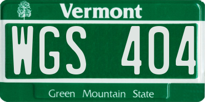 VT license plate WGS404