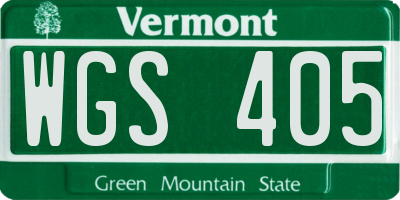 VT license plate WGS405