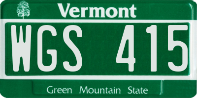 VT license plate WGS415