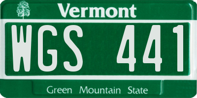 VT license plate WGS441