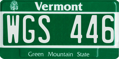 VT license plate WGS446