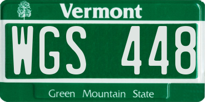 VT license plate WGS448