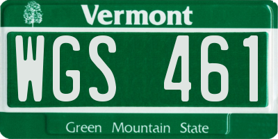 VT license plate WGS461