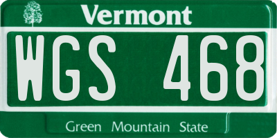 VT license plate WGS468