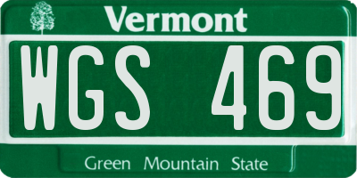 VT license plate WGS469