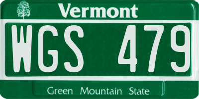 VT license plate WGS479